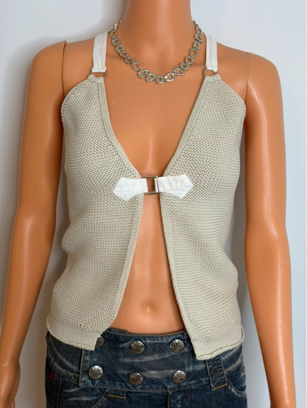 Rare Vintage Cop Copine Knitted Vest Top Euro Y2K Size Small